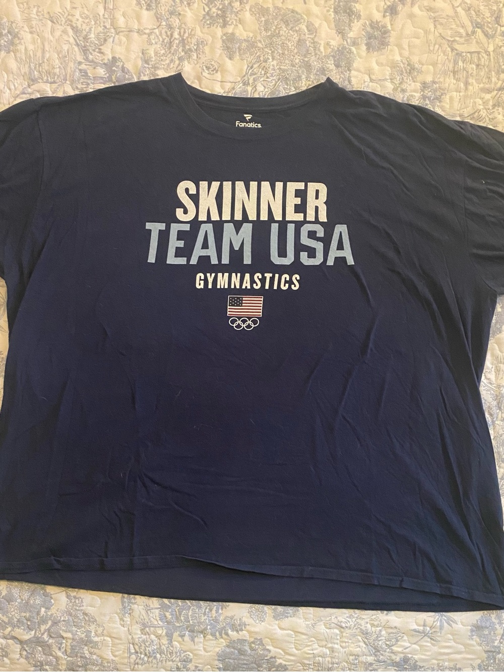 Fanatics Navy Team USA "Skinner" Gymnastics Crewneck T-Shirt